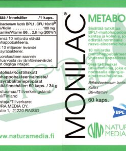 Monilac Metabolic etiketti Finherb