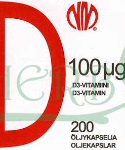 D3-vitamiini 100 µg etiketti