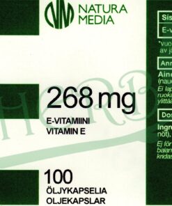 E-vitamiini 268 mg Finherb etiketti