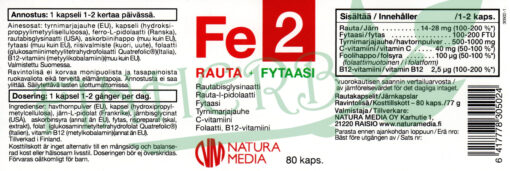 Fe 2 Rauta + Fytaasi etiketti Finherb