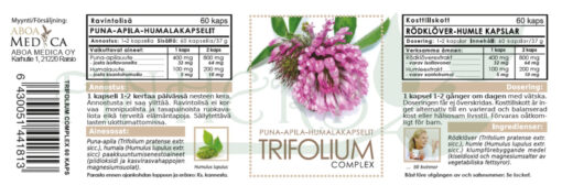 puna apila trifolium kapselit etiketti Finherb