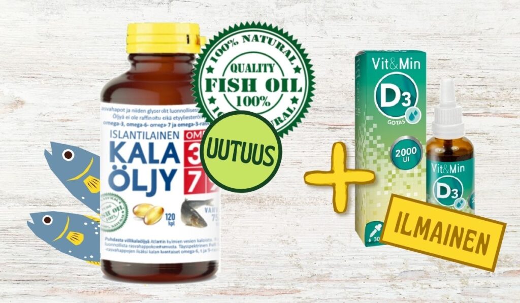 islantilainen kalaöljy ilmainen d vitamiini kampanja kuvituskuva